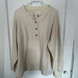 Aerie Cream Long Sleeve Top